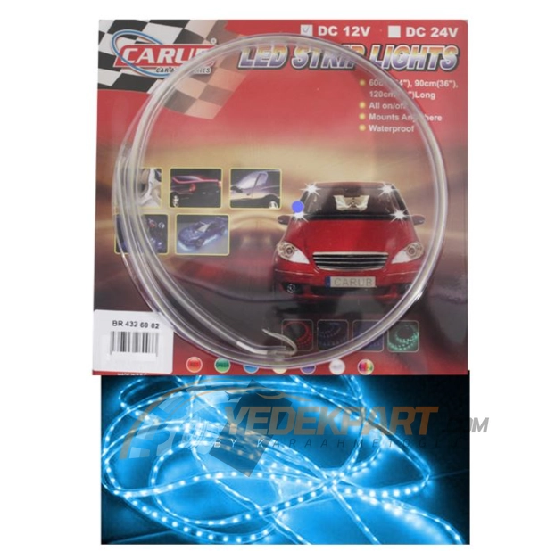 CARUB Lamba Neon 12V 60cm Elastik 2Li Mavi